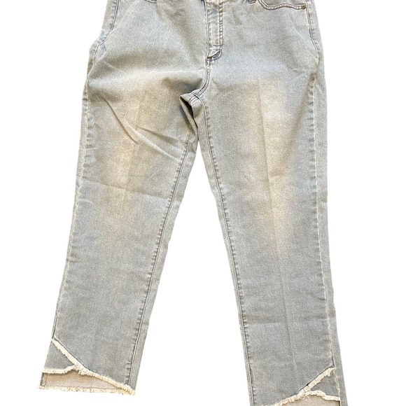 SLIM-SATION Women's Five Pocket Zip Front Flare Crop Jean - Size 14 w1637 - Picture 8 of 8